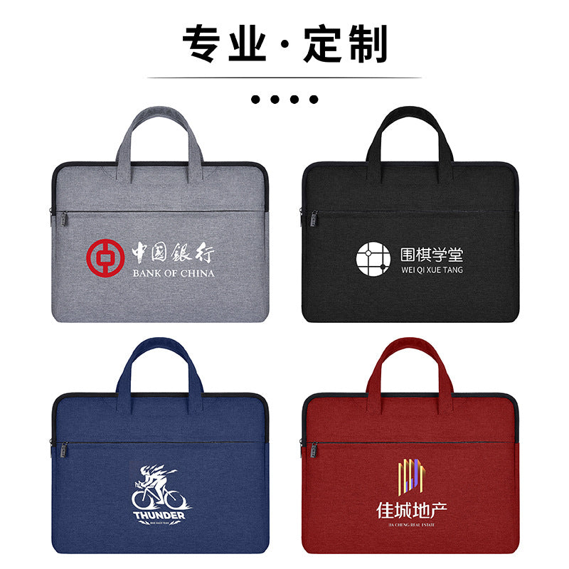 Large capacity canvas briefcase - office handbag, document bag, conference bag, laptop bag, file bag, business bag - custom printing available