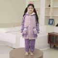 Kids pajamasfall and winter style new arrival coral velvet girl nightgown autum flannel big child girl bathrobe warm