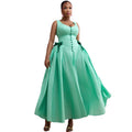 European and american cross-border women's fashion:  summer new arrival - elegant v-neck bow a-line high-waisted maxi dress