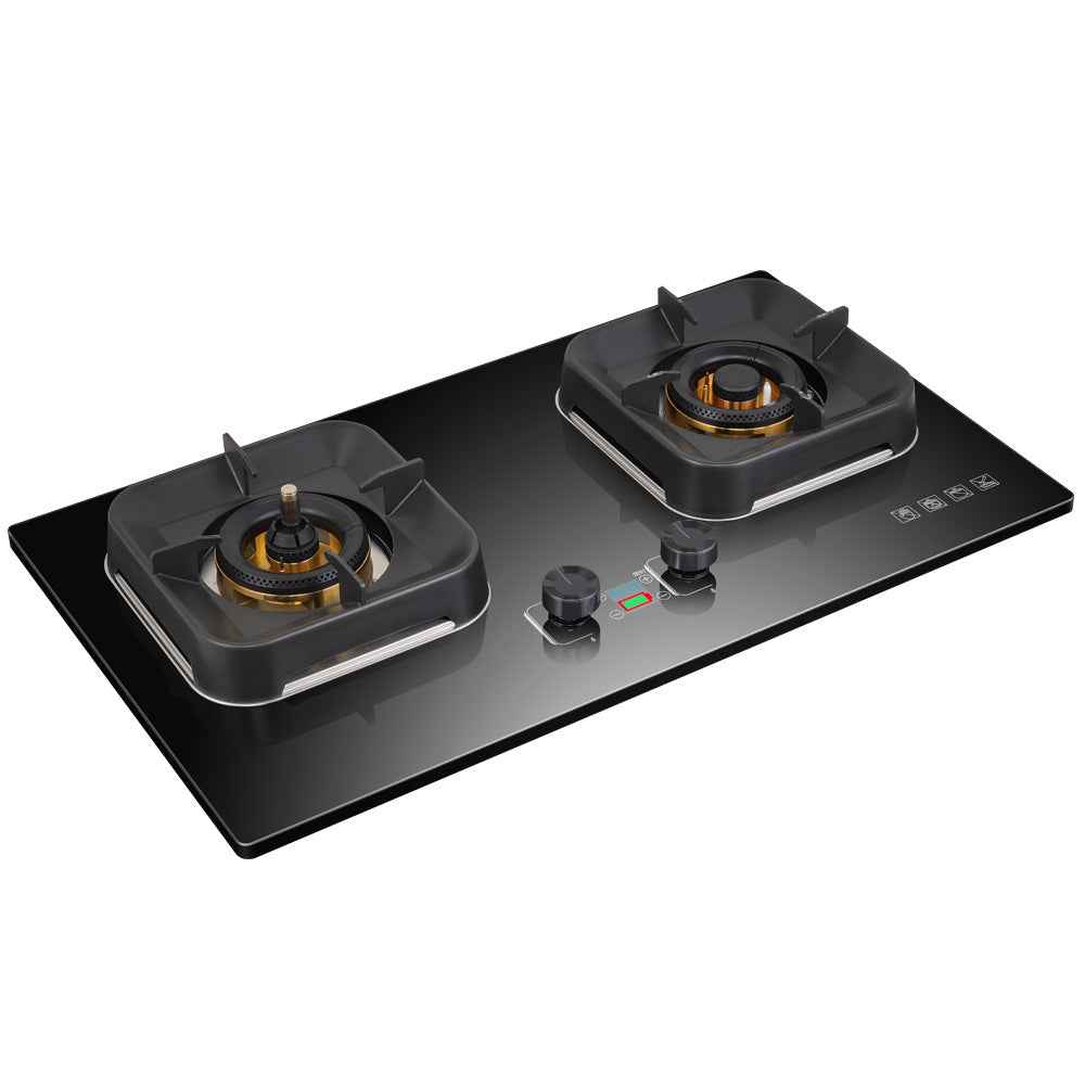 German brand gas stove - home use, anti-dry burning, timer, high-flame cooktop, natural gas/lpg compatible, energy-saving double burner