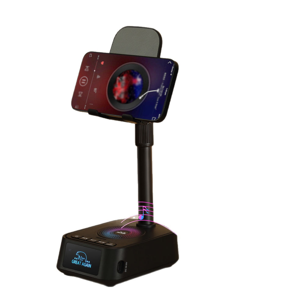 Longweishi q2 creative mobile phone holder smart home brand multi-function bluetooth speaker lazy holder three-in-one