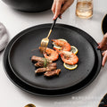 Ceramic 12inch large plate matte black 14inch large plate large bowl restaurant large plate boiled fish basin hotel plate wholesale