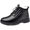Men's winter warm cotton shoes - fleece lined, non-slip, casual high-top cotton shoes for men, elderly cotton shoes, men's leather cotton shoes for seniors
