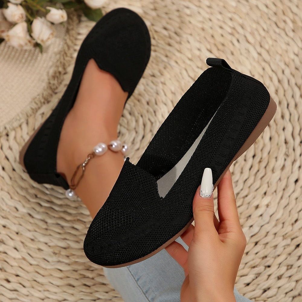 plus sizeflatsautumnew arrival flying mesh shallow mouth slip-on lazy flatscasual women's shoes trendy