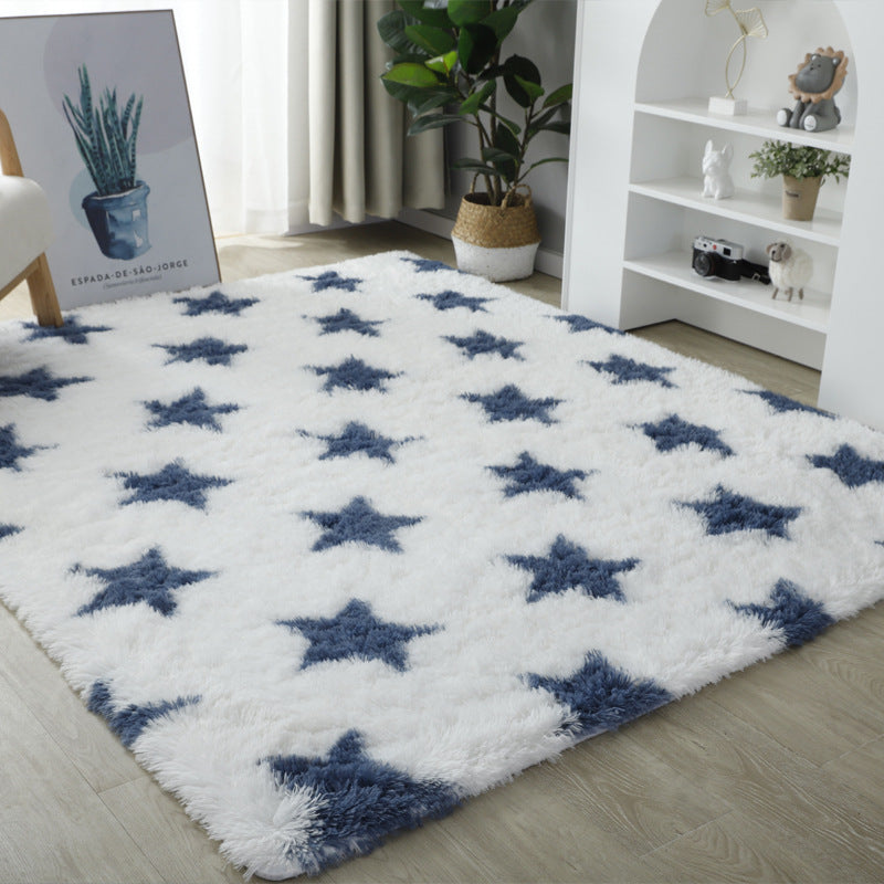 Modern scandinavianins full bedroom carpet tie-dye silk wool pattern carpet living room coffee table bedside mat long blanket