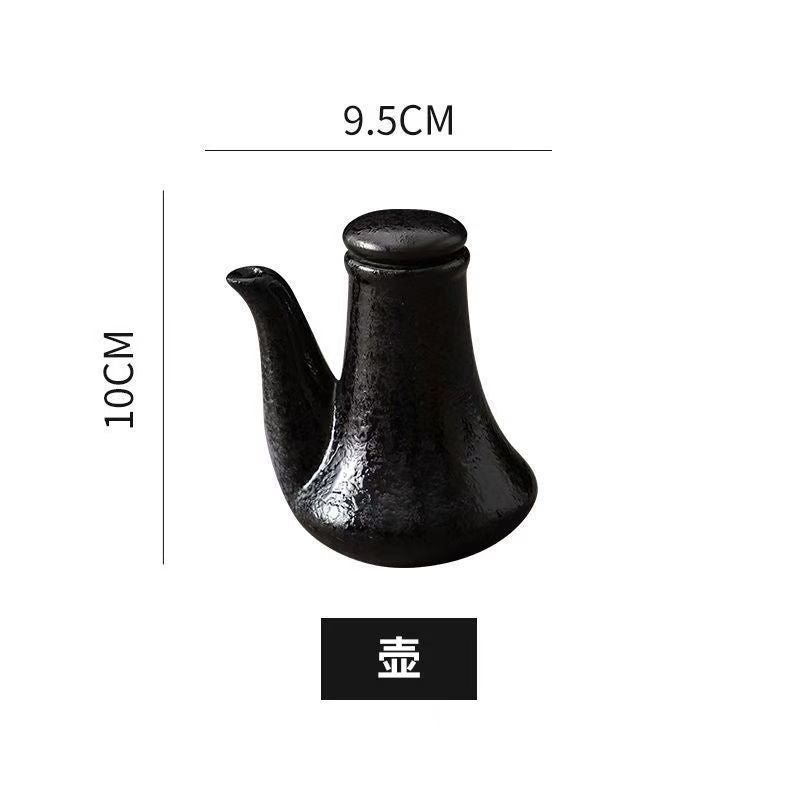 Japanese ceramic oil pot retro japanese stylefor home soy sauce pot vinegar pot seasoning dish kitchen supplies side dish dipping dish