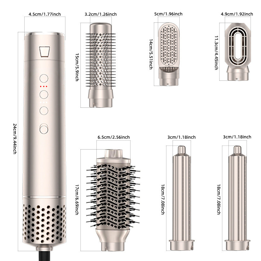 Cross-border high-speed brushless hot air comb six-in-one multi-functional curling iron hair straightener hair dryer three-purpose hair dryer comb