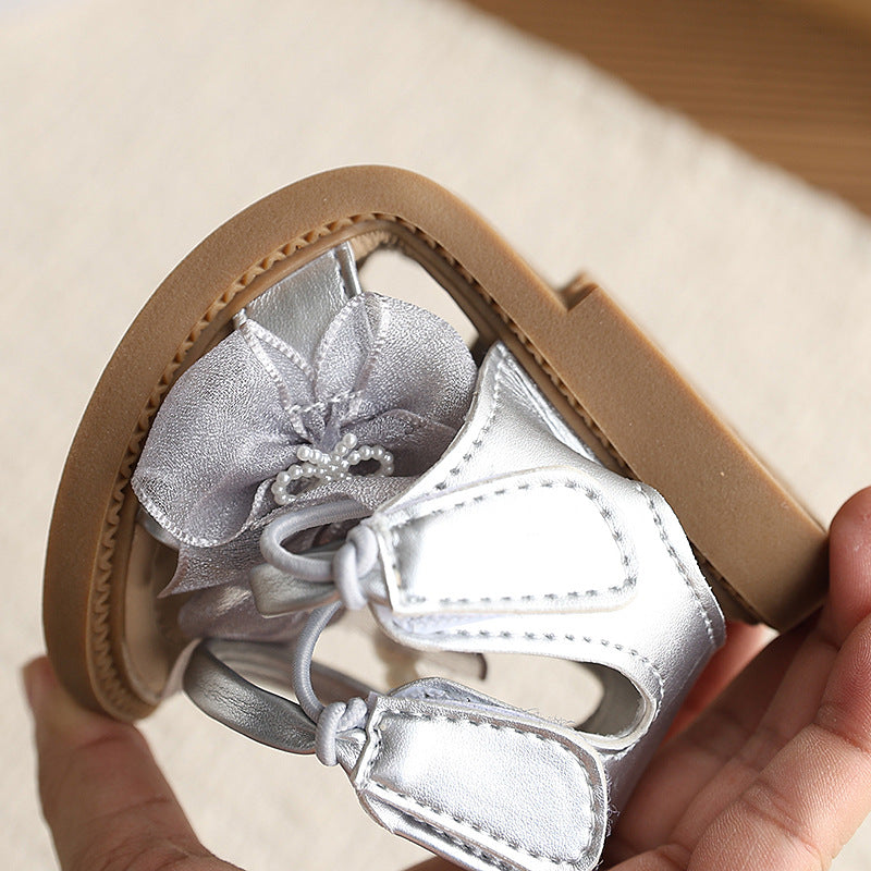 Girls' sandals:  summer new arrivals - stylish little princess shoes for girls, soft sole pearl sandals, lightweight and comfortable