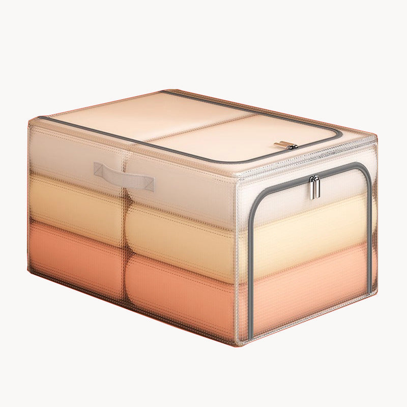 PVC transparent clothes storage box household clothes pants folding storage organizing box wardrobe storage layering artifact