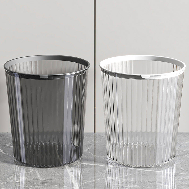 Transparent trash can - large capacity, with pressure ring, for home, living room, modern kitchen, bathroom, bedroom, and office