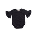 Children's clothing baby bell sleeves baby rompers european and american kids bag butt clothes rompers girl jumpsuit pure cotton short sleeves