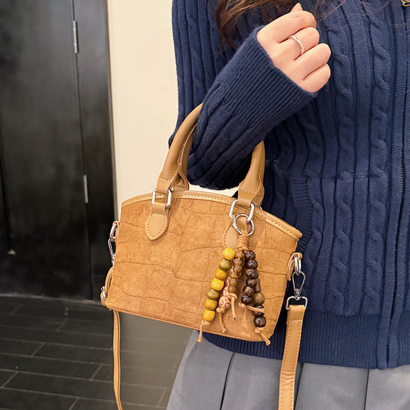 minimalist premium embossed handbag for women, 2025 new arrival, unique design, commute & casual crossbody bucket bag