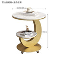Sofa side table small coffee table living room modern italianaccessible luxury slate double layer round table corner table creative side table new arrival
