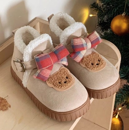 Cute northeastern snow boots for women, 2026 winter new arrival: fleece-lined, extra thick, warm, waterproof, non-slip, low-cut, thick-soled cotton shoes