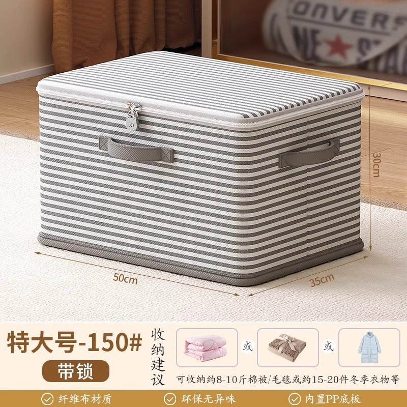 Locked storage box, household wardrobe, clothes, quilts, toys, sorting box, foldable password, storage box artifact