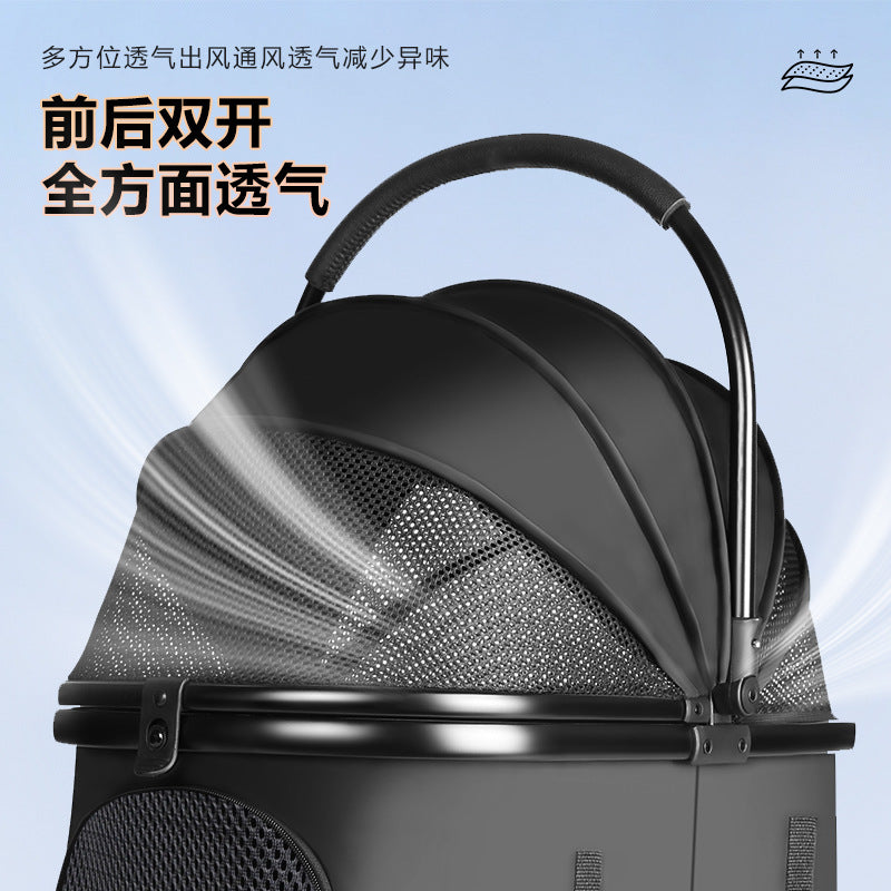 Pet stroller - lightweight, foldable, detachable - portable, shock-absorbing, and breathable for small to medium-sized dogs and cats