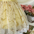 Girls' princess dress -  summer korean style, chic bubble sleeves, fresh floral print dress