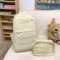 Junior high school and college student backpack, versatile and minimalist solid color backpack, large capacity detachable two-way diy trendy bag