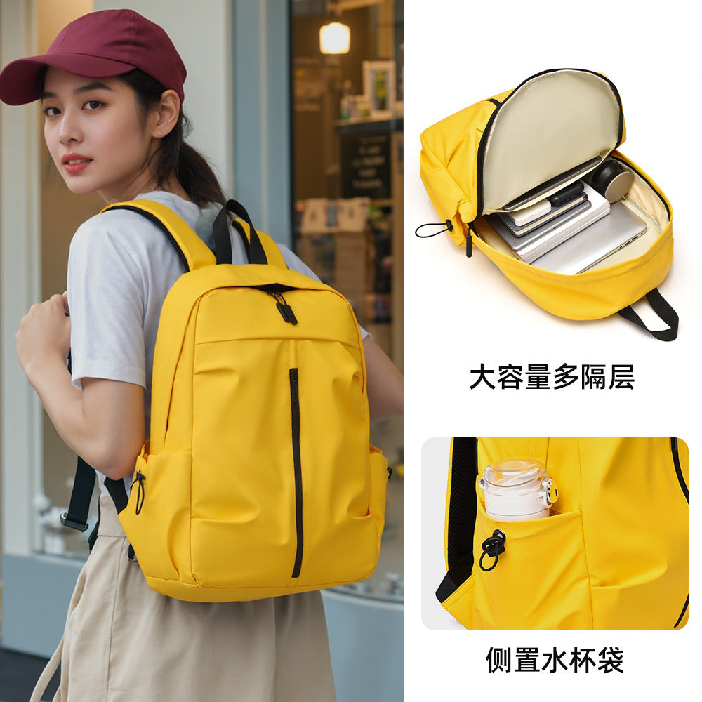 Casual backpack macaron color large capacity lightweight computer backpack unisex student class bag