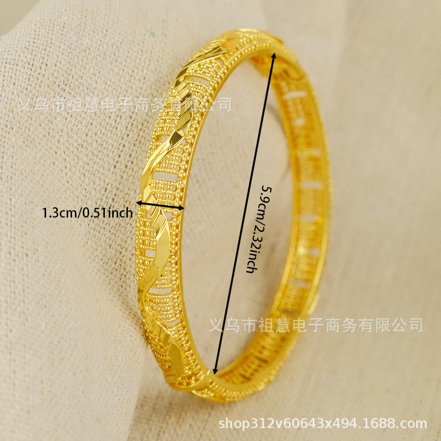 middle eastern dubai men's and women's gold-plated copper bracelet, ethiopian/arabic nigerian jewelry