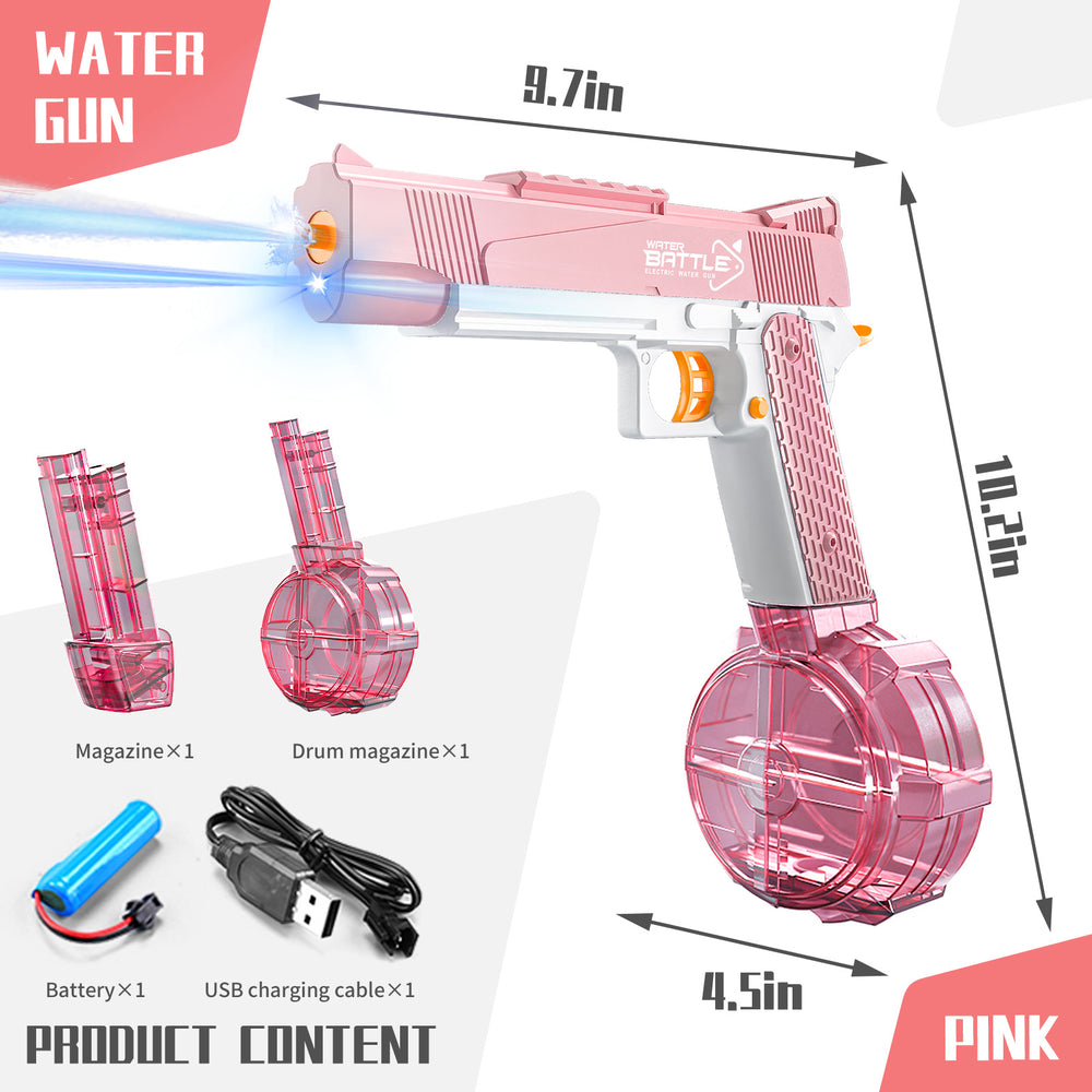 new product summer fully automatic electric desert eagle water gun with light continuous charging 1911 water toy