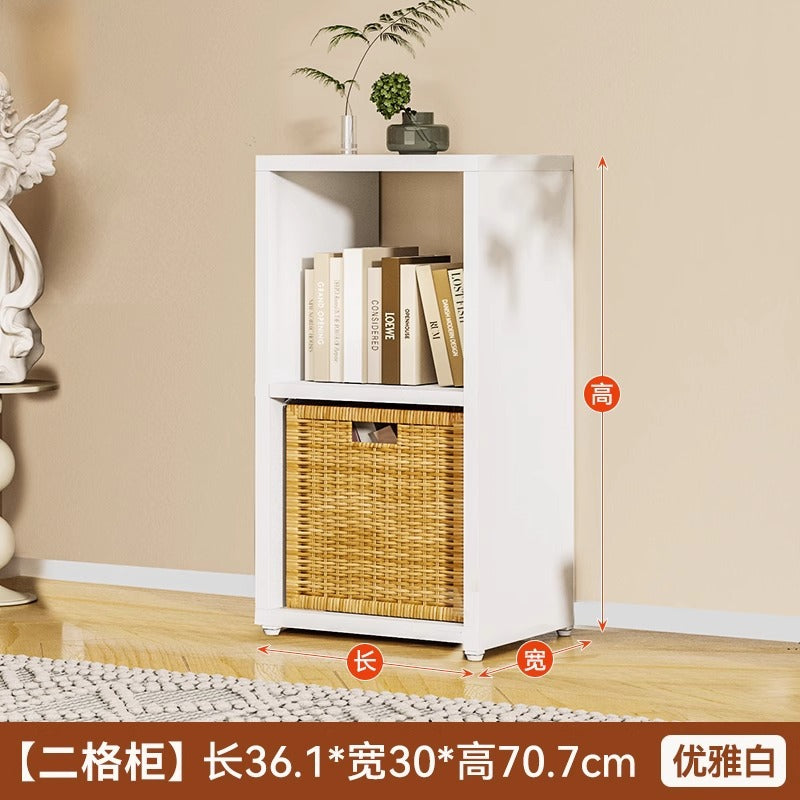 Freestanding steel bookcase for home use - modular grid design, wall-mounted or freestanding, multi-tier bookshelf, children's iron art storage rack