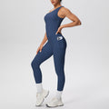 New arrival: cross-border brushed microfiber seamless tank top & leggings set - pocketed activewear for running, fitness, and yoga (two-piece)