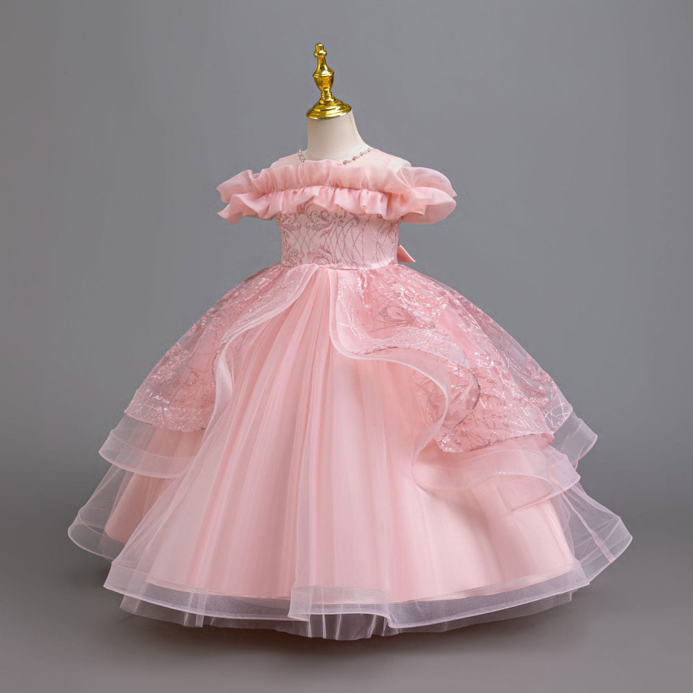 New in stock: girls' princess dress, bubble wedding dress, formal gown, piano recital dress - kids dress