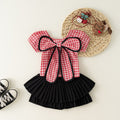 Girls' summer outfit  new style kids short-sleeve t-shirt pleated skirt two-piece set baby girl skirt pants chic cross-border