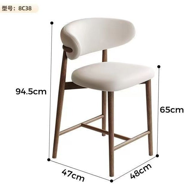 cream style dining chair modern casual back dining table chair for home casual negotiation chair solid wood chair