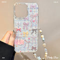 Bowknot imd mobile phone case suitable for apple 16promax with bracelet iphone15 protective case apple 17
