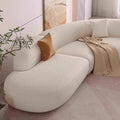 Nordic cream style cat scratching leather large apartment popularins style curved beauty salon hotel rest area corner sofa
