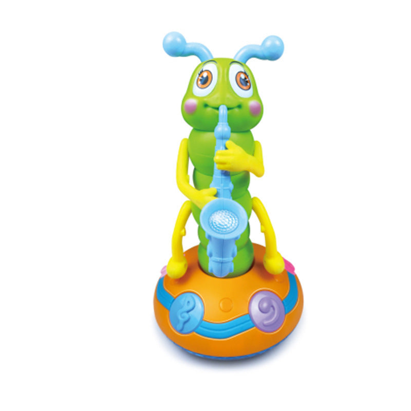 Cross-border export  electric lighting music saxophone twisting bug, enlightenment early education educational toy wholesale