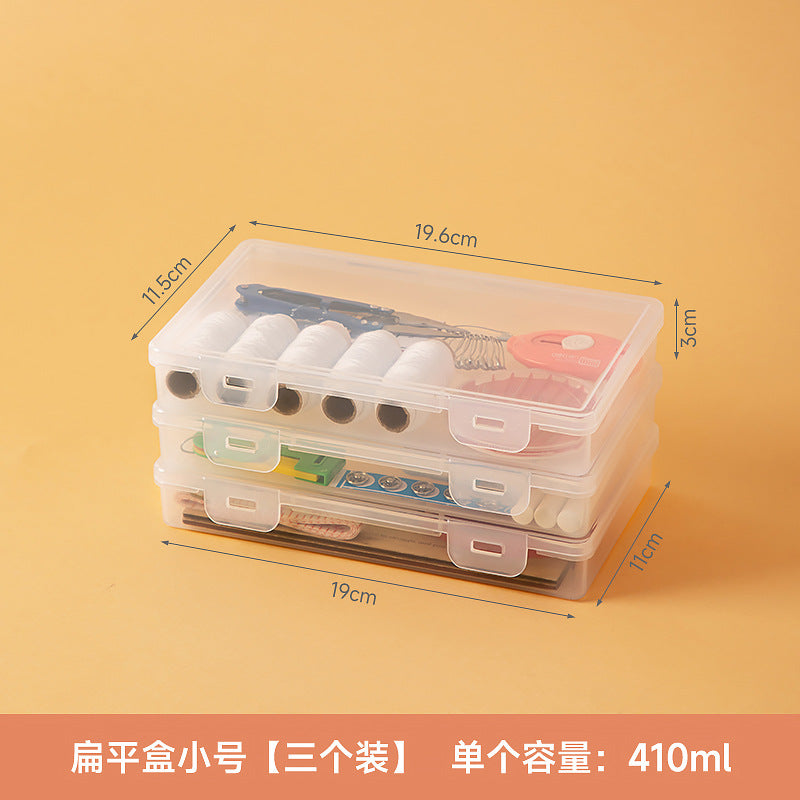 needle and thread plastic transparent storage box with lid drawer can be stacked needle box household mirror cabinet desktop storage box wholesale