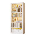Steel library bookshelf - freestanding wall-mounted bookcase for home living room, multi-tier kids' picture book shelf, storage rack