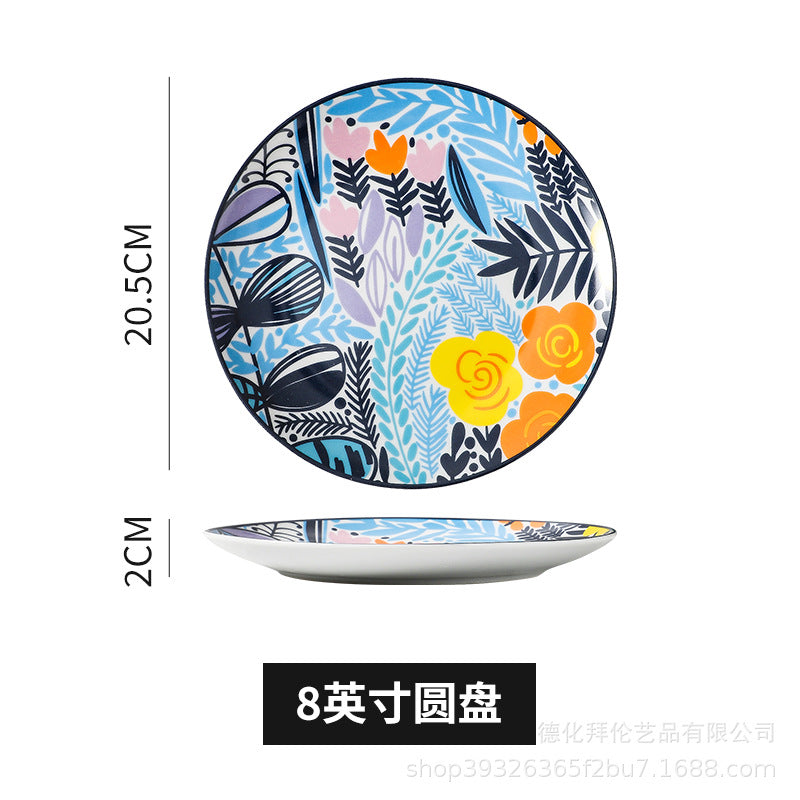 Nordic art ceramic dessert plate - three-tiered skewer plate for fruit and pastries - wholesale feature plates for hotels and restaurants