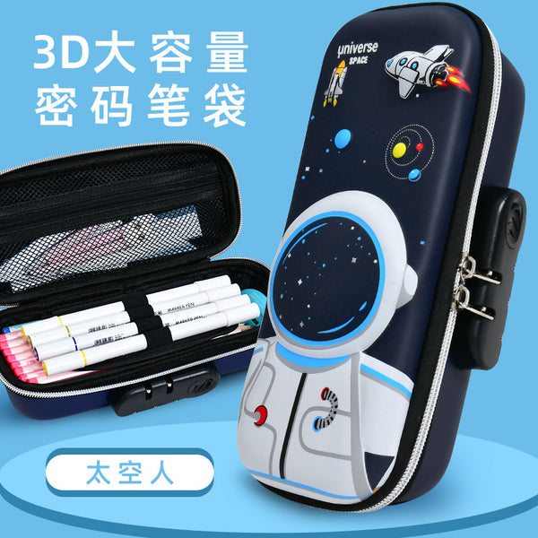 Large capacity password lock pencil case EVA3D three-dimensional pencil case can be changed password kindergarten men and women cute pencil bag
