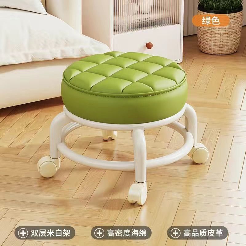 Children's stool universal wheel storage stool household pulley low stool removable Internet celebrity small round stool sofa stool small chair