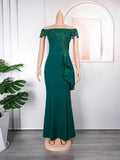 Aliexpress women's plus size long high-end party evening gown tiktok african plus size french dress