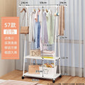 Simple coat rack floor-standing bedroom clothes rack movable thickened clothes drying rod small for home storage rack strong