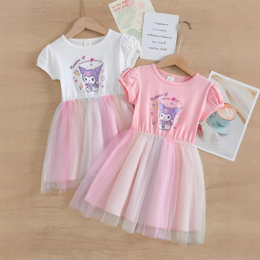 Girls' fashionable skirt chic dress summer outfit kids kuromi princess dress baby girl my melody clothes thin