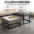 New nordic rock slab solid wood coffee table, modern minimalist marble coffee table for home, small apartment living room, italian style square side table