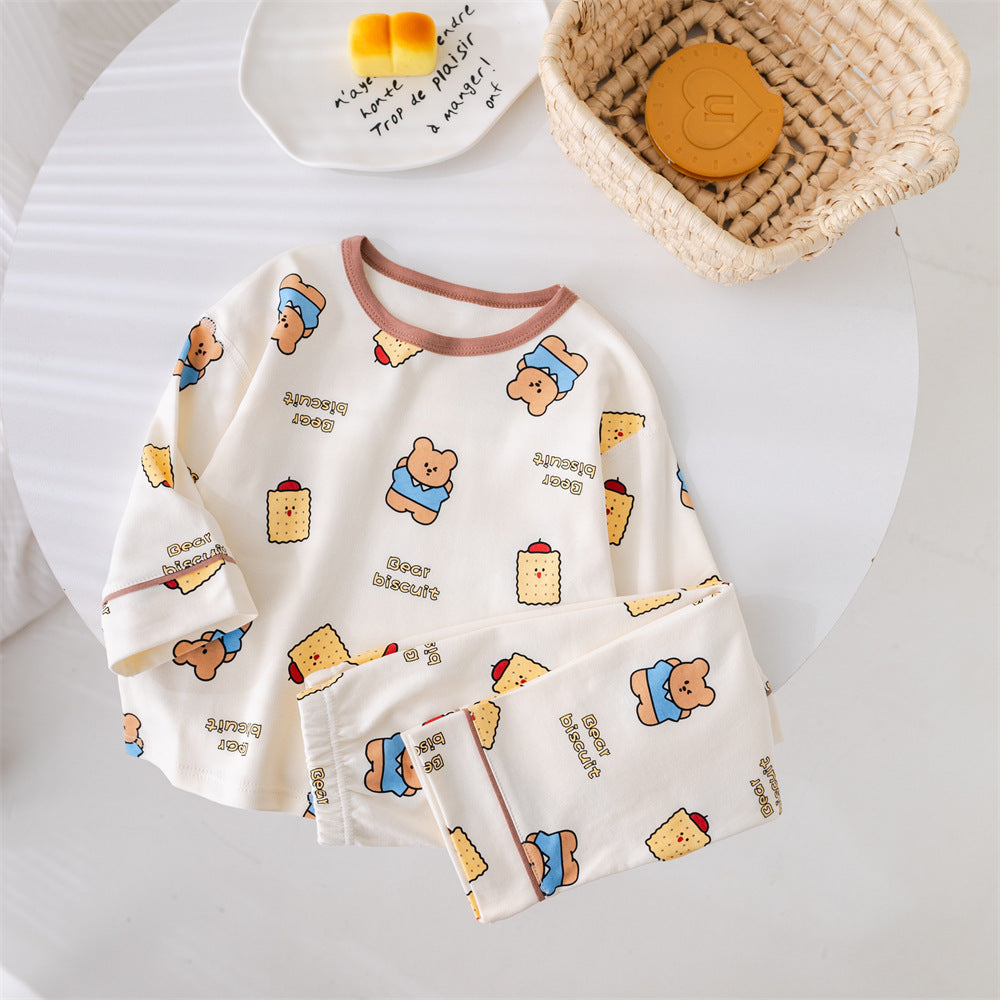 new children's pajamas: boys' spring/autumn long-sleeve cotton pajamas, baby & girls' big kids' loungewear, home wear