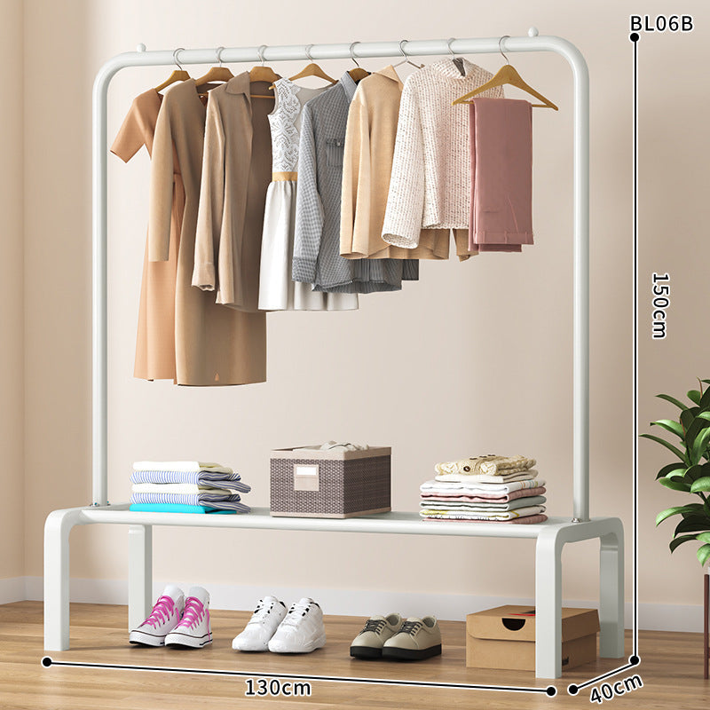 Simple clothes drying rack floor-standing for home clothes rack bedroom dormitory coat rack indoor balcony clothes drying clothes pole rack