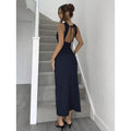 Amazon fashion summer new arrivalretro polka dot printing tie back backless casual vacation style dress for women