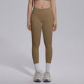 seamless knittingpure colorv waist tight breathable butt lifting yoga pants sports running fitness casual nine-point pants