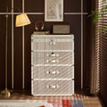French chic copper wire jewelry display cabinet - italian luxury hard case with mirror and drawers