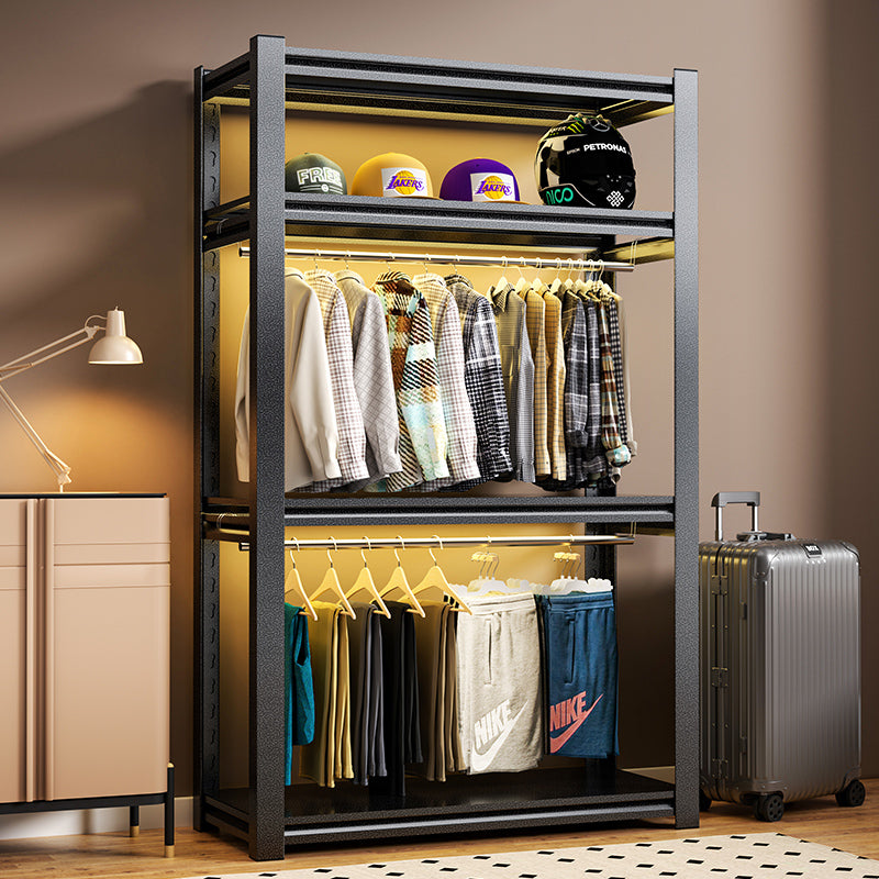 Wardrobe rental room diy simple clothes rack shelf type steel hanging storage rack cloakroom assembly open storage rack
