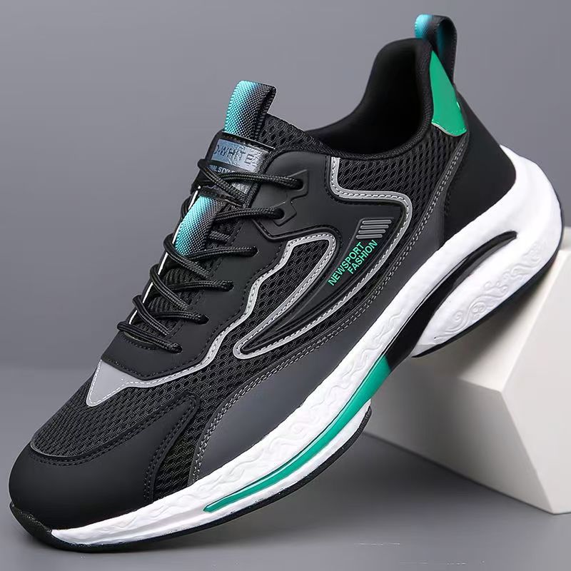 2025 winter new men's breathable casual sneakers, mesh anti-odor shoes, men's soft sole versatile running shoes