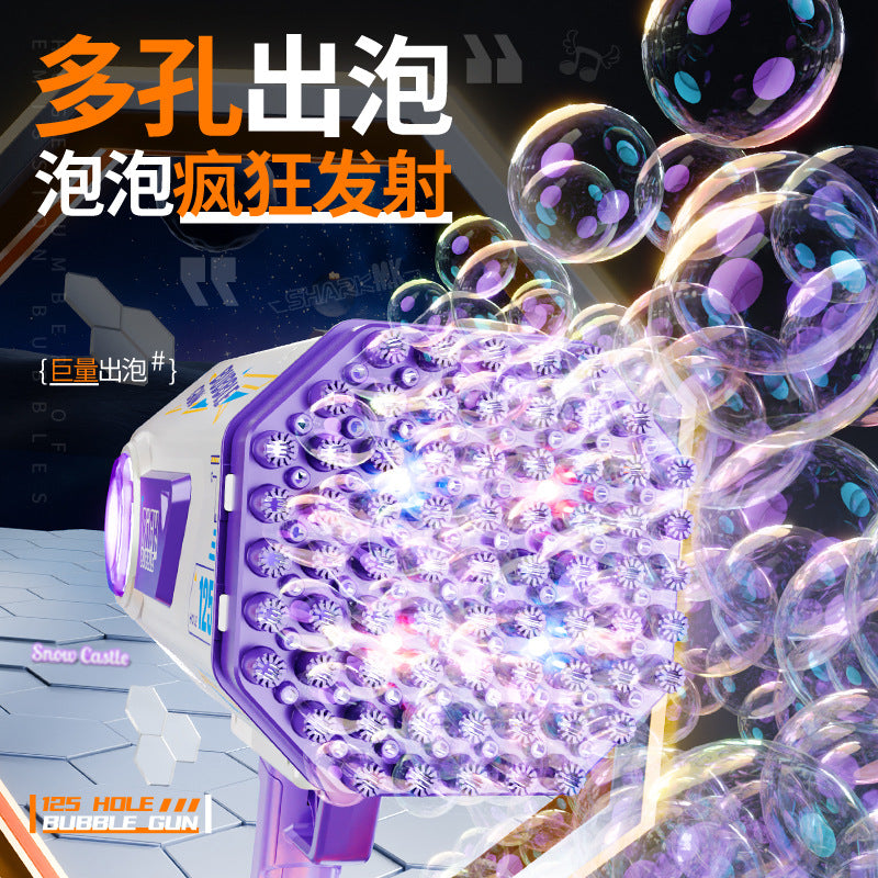 2025 new cross-border bubble machine - kids' handheld electric gatling bubble gun with 125 bubbles - trendy toy for girls